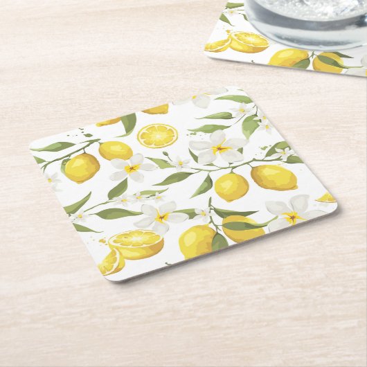Vintages Zitronenbaummuster Rechteckiger Pappuntersetzer (angewinkelt)