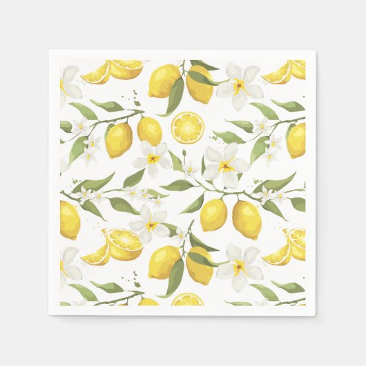Vintages Zitronenbaummuster Serviette (Vorderseite)