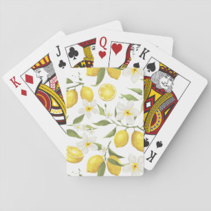 Vintages Zitronenbaummuster Spielkarten