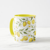 Vintages Zitronenbaummuster Tasse (Vorderseite Links)
