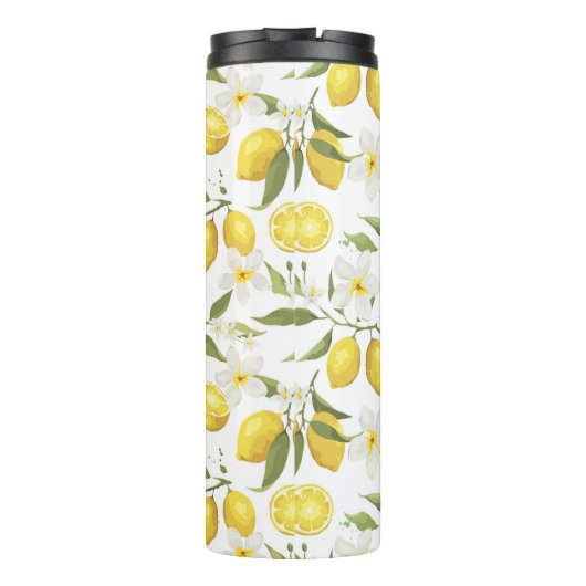 Vintages Zitronenbaummuster Thermosbecher (Rückseite)