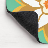 Vintages Zitronengrün und Gelb-Jonquil-Muster Mousepad (Ecke)