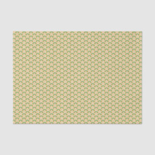 Vintages Zitronengrün und Gelb-Jonquil-Muster Seidenpapier