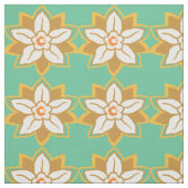 Vintages Zitronengrün und Gelb-Jonquil-Muster Stoff (Muster)