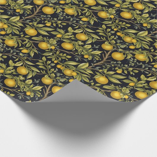 Vintages Zitronenmuster Geschenkpapier (Ecke)