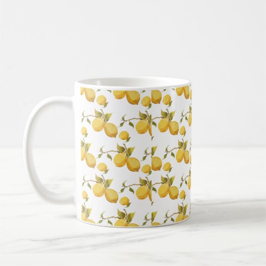 Vintages Zitronenmuster Kaffeetasse (Links)