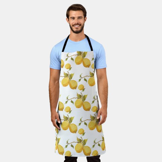 Vintages Zitronenmuster Schürze (Getragen)