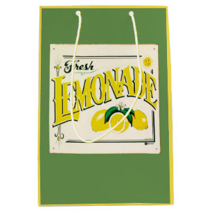 Vintages Zitronenschild Sommerfrucht grün Mittlere Geschenktüte