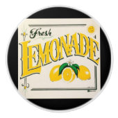 Vintages Zitronenschild Sommerfrüchte Keramikknauf (Vorderseite)