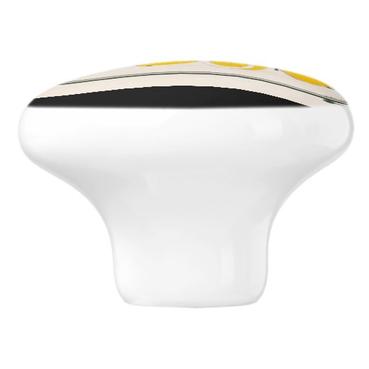 Vintages Zitronenschild Sommerfrüchte Keramikknauf (Seitenansicht)