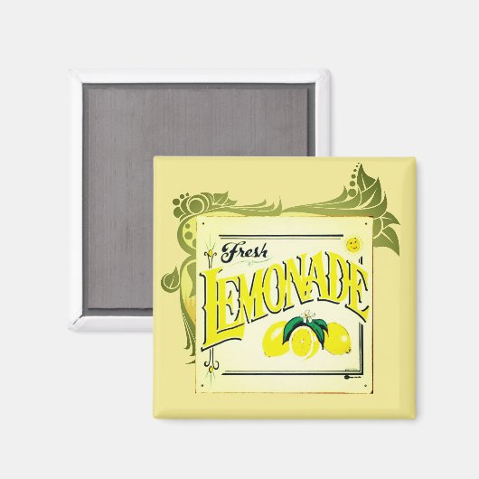 Vintages Zitronenschild Sommerfrüchte Magnet (Vorderseite/Rückseite)