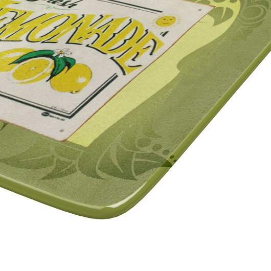 Vintages Zitronenschild Sommerfrüchte Schneidebrett (Ecke)