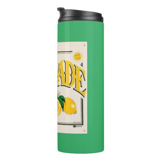 Vintages Zitronenschild Sommerfrüchte Thermosbecher (Nach rechts gedreht)