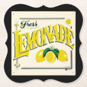 Vintages Zitronenschild Sommergelbe Früchte Untersetzer (Vorderseite)