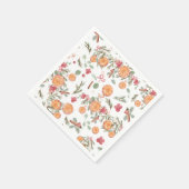 Vintages Zitrus Botanisches Orangenmuster Serviette (Ecke)