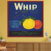 Vintages Zitrusfrüchteetikett Leinwanddruck (Insitu (Wohnzimmer))