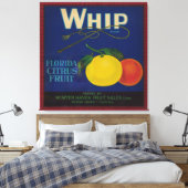 Vintages Zitrusfrüchteetikett Leinwanddruck (Insitu (Schlafzimmer))