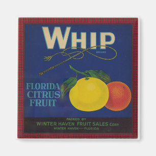 Vintages Zitrusfrüchteetikett Magnet