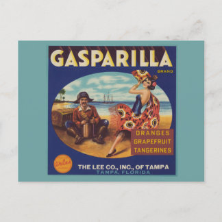 Vintages Zitruszeichen "Gasparilla Florida" Postkarte