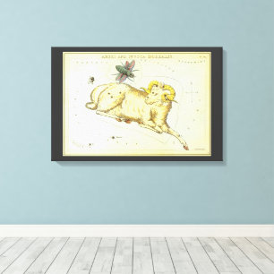Vintages Zodiac, Astrologie Aries Ram Constellatio Leinwanddruck