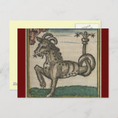 Vintages Zodiac- Der Steinbock Postkarte (Vorne/Hinten)