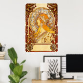 Vintages Zodiac Girl Poster Print (Heimbüro)