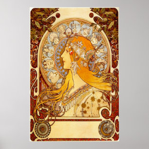 Vintages Zodiac Girl Poster Print
