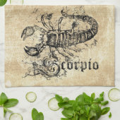 Vintages Zodiac-Skorpio Geschirrtuch (Gefaltet)