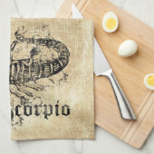 Vintages Zodiac-Skorpio Geschirrtuch (Viertel Falte)