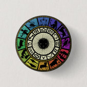 Vintages Zodiakrad Button (Vorderseite)