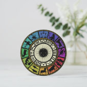 Vintages Zodiakrad Einladung (Stehend Vorderseite)