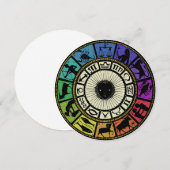 Vintages Zodiakrad Einladung (Vorne/Hinten)