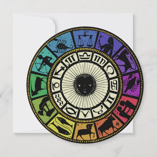 Vintages Zodiakrad Einladung (Vorderseite)