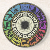 Vintages Zodiakrad Getränkeuntersetzer (Vorne)