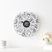 Vintages Zodiakrad Große Wanduhr (Zuhause)