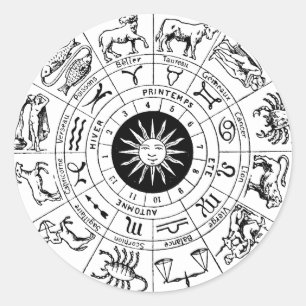 Vintages Zodiakrad Runder Aufkleber