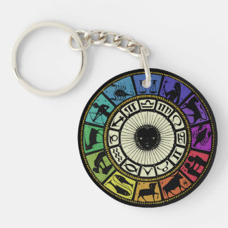 Vintages Zodiakrad Schlüsselanhänger
