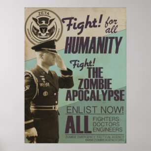 Vintages Zombie Apokalypse Rekrutierungspaket Poster