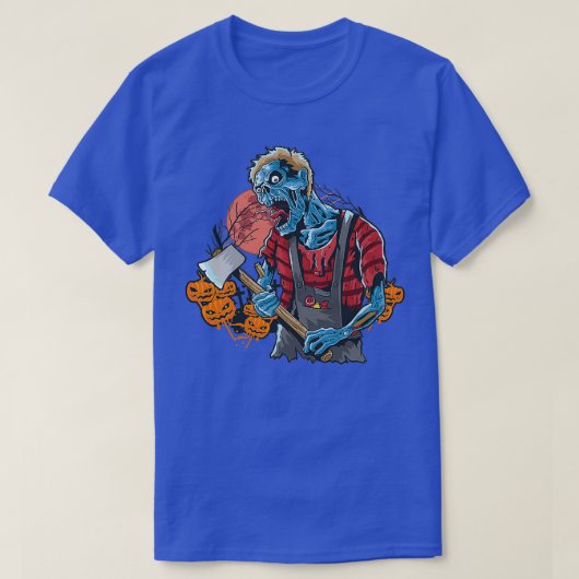 Vintages Zombie mit Ax Halloween-Jack T-Shirt (Design vorne)