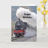 Vintages Zugdampflokomotive Foto Geburtstag Karte (Gelbe Blume)