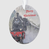 Vintages Zugdampflokomotive Foto Weihnachten Ornament (Vorderseite)