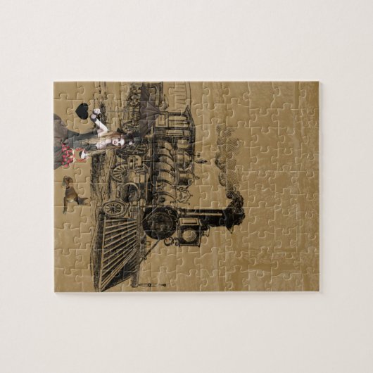 Vintages Zugdekoratives Puzzle (Horizontal)