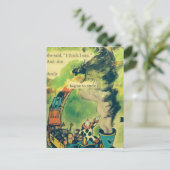 Vintages Zuggedicht Postkarte (Stehend Vorderseite)