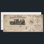 Vintages Zugticket zum Geburtstag Einladung<br><div class="desc">Dieses Retro-Zug-Ticket ist die niedlichste Idee für eine Geburtstagsparty (oder jede andere Gelegenheit,  die Sie wünschen) und ein garantierter Erfolg mit den Gästen! Egal ob Sie ein Zugliebhaber sind oder einfach nur ein antikes Ticket suchen,  dann alle an Bord dieses Vintagen Einladens!</div>