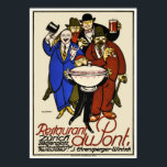 Vintages Zurich Restaurant Advertising Art Deco Poster<br><div class="desc">Sehr seltenes Art Deco Poster von Otto Baumberger, ca. 1913, für das "Restaurant du Pont" in Zürich. Dieses Produkt (von klein bis maximal) wird aus einer Publikation, einer Werbung oder einem Vintagen Druck reproduziert. Das Bild wurde gereinigt, digital verbessert und bei Bedarf wiederhergestellt. Ideal für Ihr Speisesaal oder die Wanddekoration....</div>