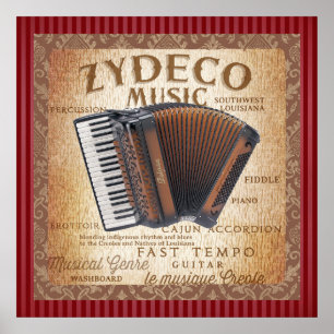 Vintages Zydeco Music Poster