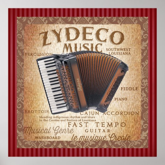 Vintages Zydeco Music Poster (Vorne)