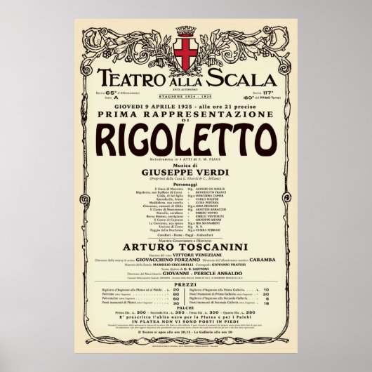 VintageStyle La Scala Rigoletto Poster (Vorne)