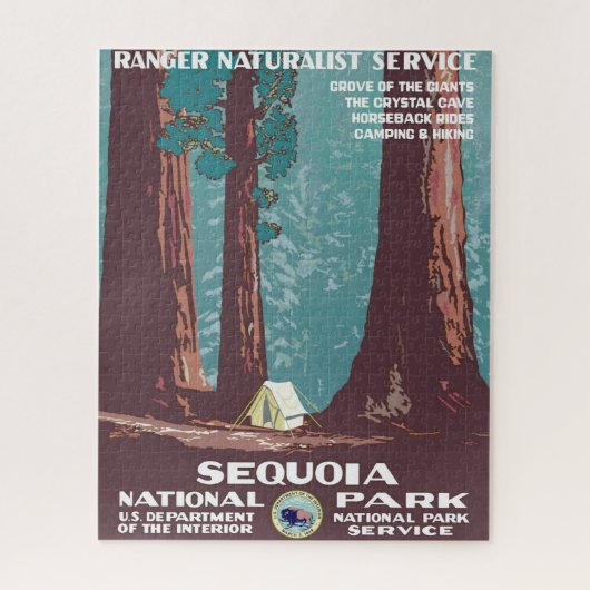 VintagSequoia-Nationalpark-Poster von 1938 Puzzle (Vertikal)