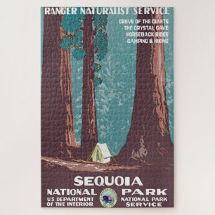 VintagSequoia-Nationalpark-Poster von 1938 Puzzle